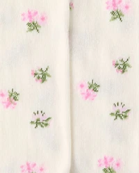 Toddler Girls Floral Pointelle Tights 2-Pack
