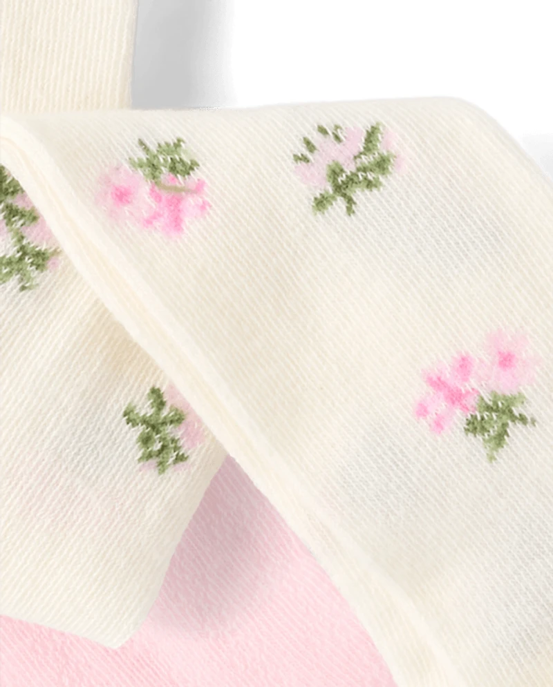 Toddler Girls Floral Pointelle Tights 2-Pack