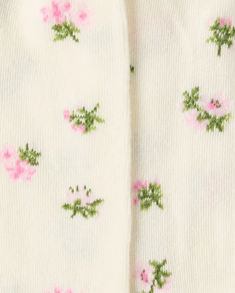 Baby Girls Floral Pointelle Tights 2-Pack