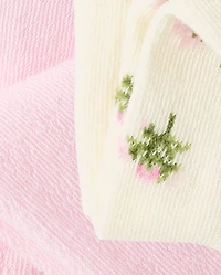 Baby Girls Floral Pointelle Tights 2-Pack