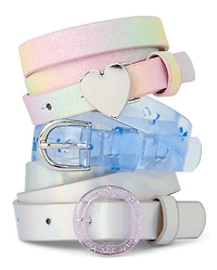 Girls Glitter Heart Belt 3-Pack