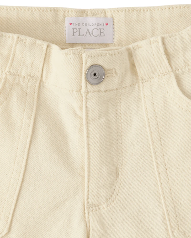 Girls Utility Baggy Denim Shorts