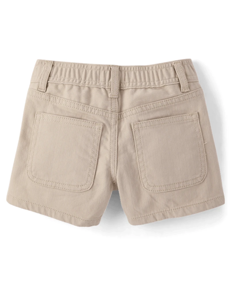 Girls Patch Pocket Relaxed Shortie Shorts