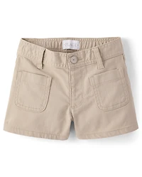 Girls Patch Pocket Relaxed Shortie Shorts