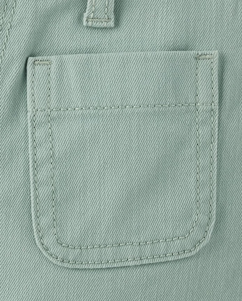 Girls Patch Pocket Relaxed Shortie Shorts