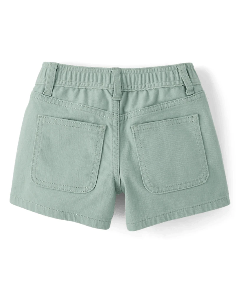 Girls Patch Pocket Relaxed Shortie Shorts