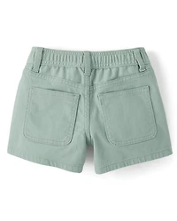 Girls Patch Pocket Relaxed Shortie Shorts