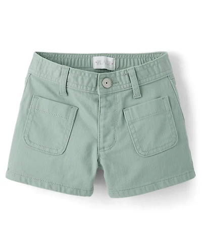 Girls Patch Pocket Relaxed Shortie Shorts