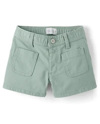 Girls Patch Pocket Relaxed Shortie Shorts