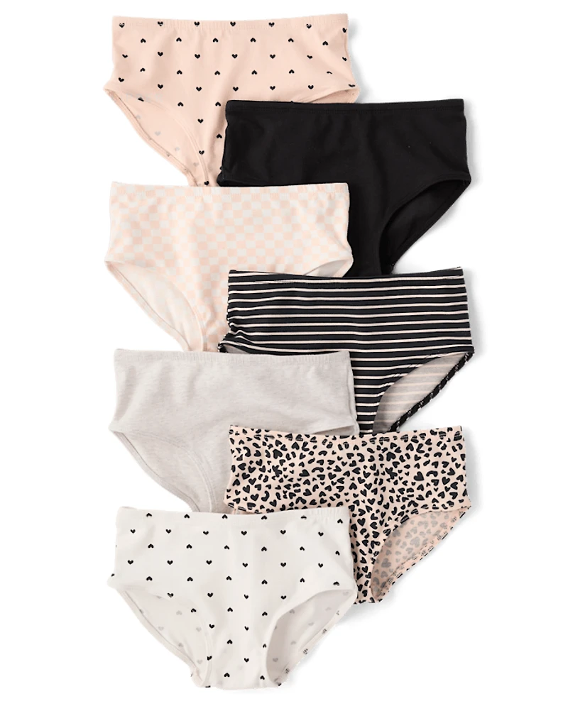 Girls Leopard Hipster Underwear 7-Pack