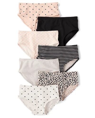 Girls Leopard Hipster Underwear 7-Pack