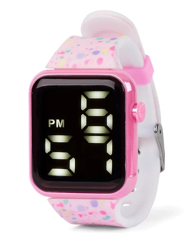 Girls Paint Splatter Digital Watch