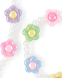 Girls Floral Beaded 2-Piece Jewelry Set
