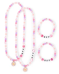Girls Beaded BFF 4-Piece Jewelry Set