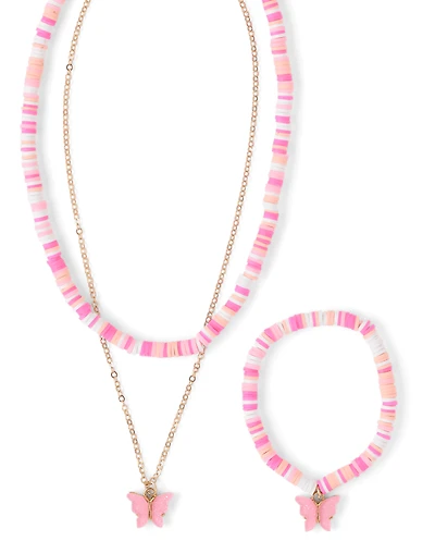 Girls Butterfly 3-Piece Jewelry Set