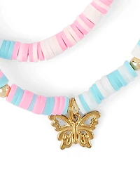 Girls Butterfly Beaded Bracelet 6-Pack