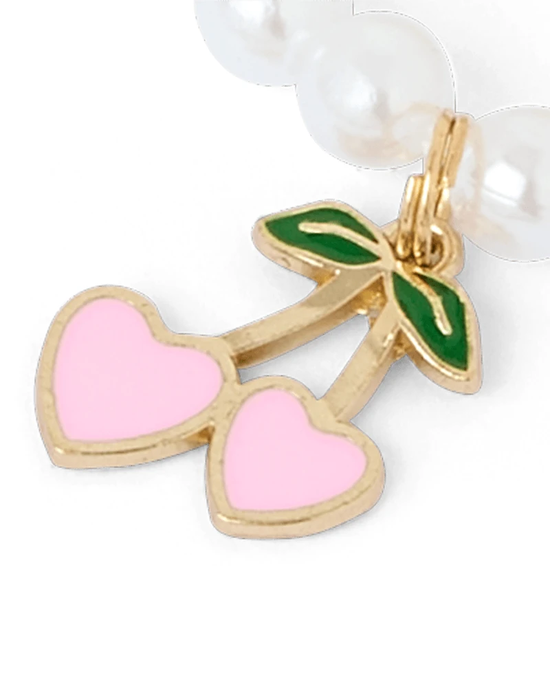 Girls Cherry Beaded Bracelet 4-Pack