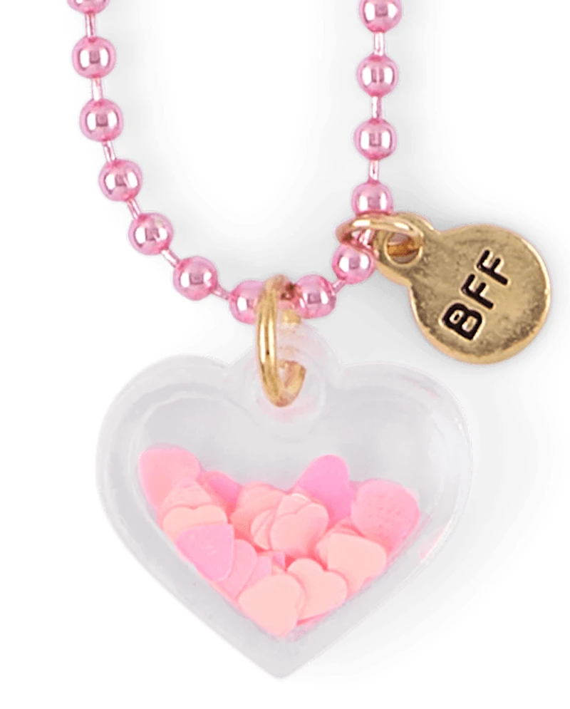 Girls Shakey Heart BFF Necklace 3-Pack