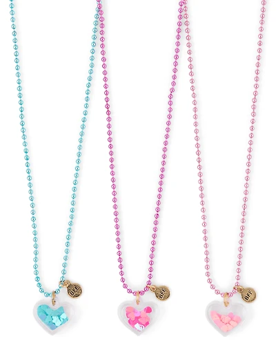 Girls Shakey Heart BFF Necklace 3-Pack