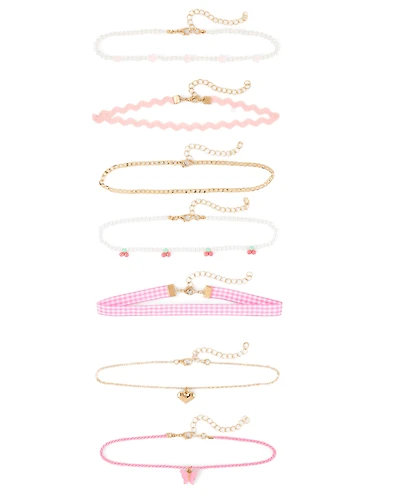 Girls Butterfly Choker Necklace 7-Pack