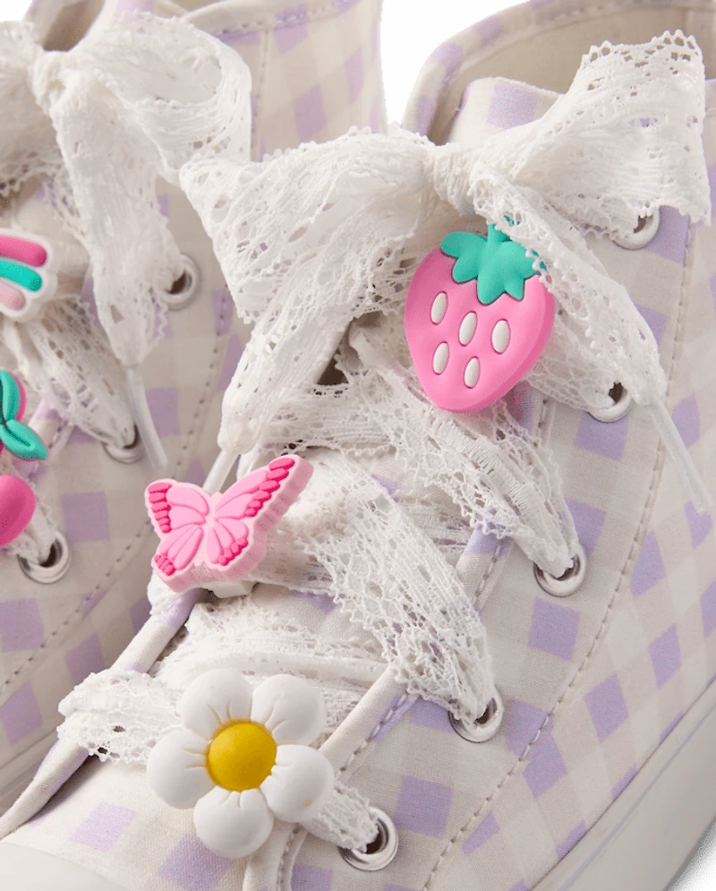 Girls Lace Shoelace & Shoe Charm 7-Piece Set