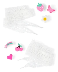Girls Lace Shoelace & Shoe Charm 7-Piece Set