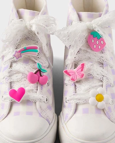 Girls Lace Shoelace & Shoe Charm 7-Piece Set