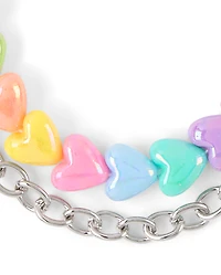 Girls Beaded Heart Chain Bag Charm