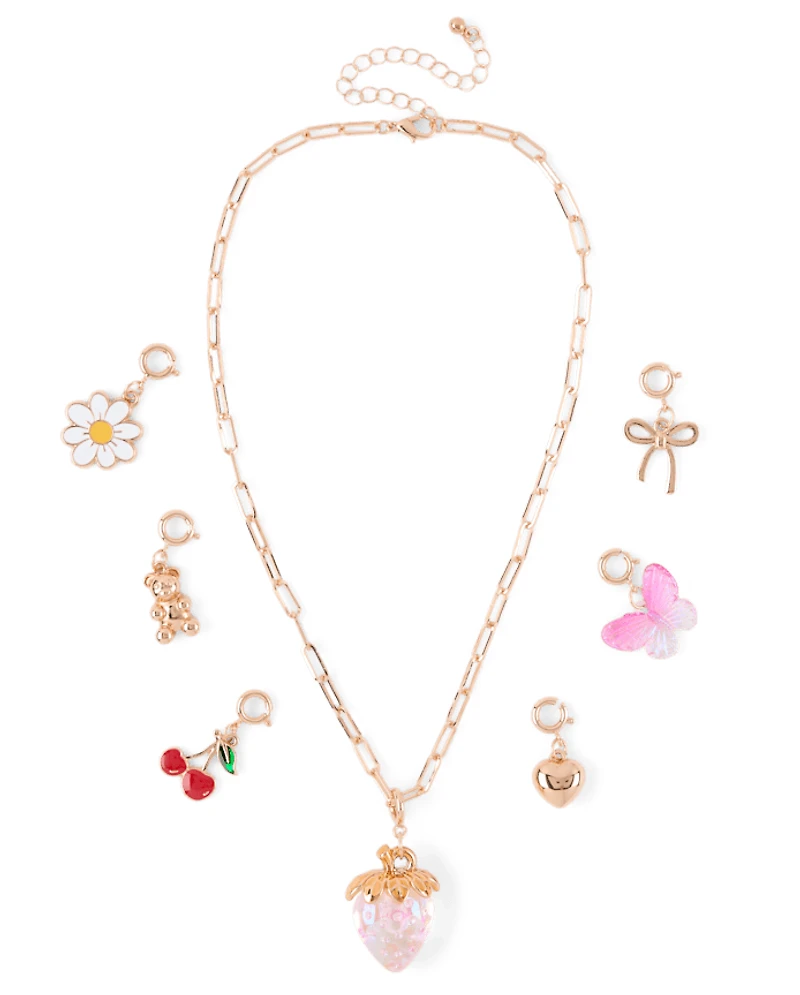 Girls DIY Charm Necklace 7-Piece Set