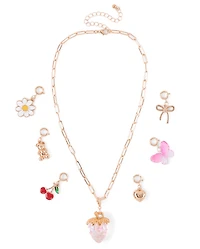 Girls DIY Charm Necklace 7-Piece Set
