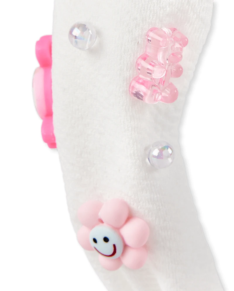 Girls Charm Top Knot Headband