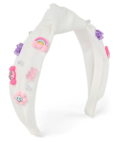 Girls Charm Top Knot Headband