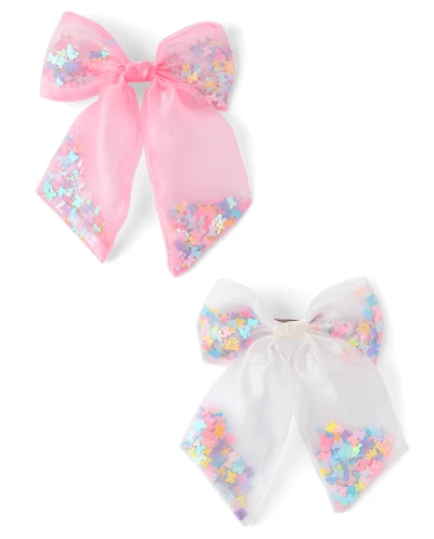 Girls Shakey Bow Hair Clip 2-Pack