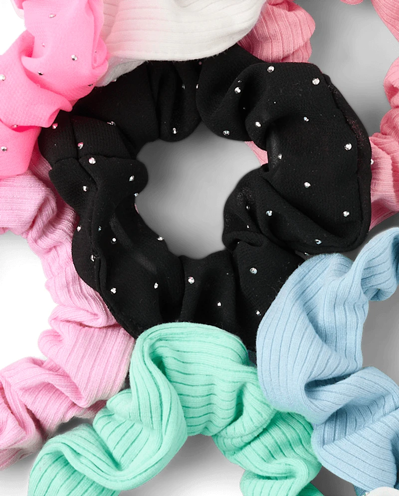 Girls Rhinestone Scrunchie 8-Pack