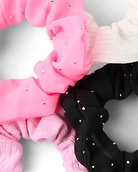 Girls Rhinestone Scrunchie 8-Pack
