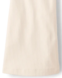 Girls Ribbed High Rise Flare Leggings