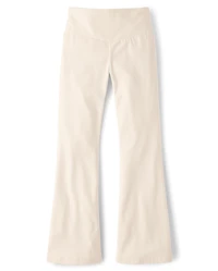 Girls Ribbed High Rise Flare Leggings