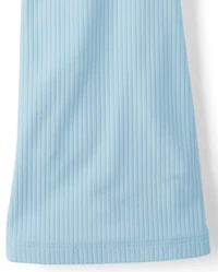 Girls Ribbed High Rise Flare Leggings