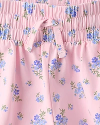 Girls Quick Dry Floral Flowy Shorts