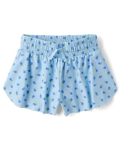 Girls Quick Dry Floral Flowy Shorts