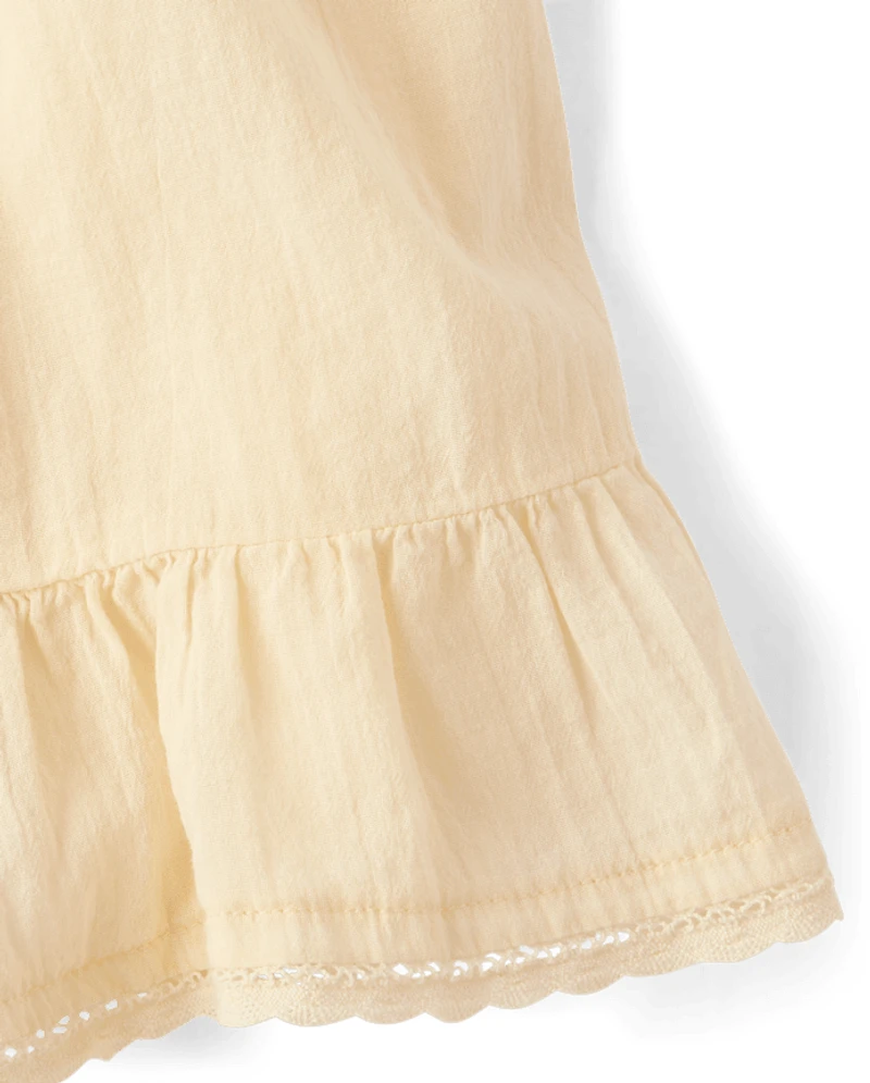 Girls Textured Ruffle Skort