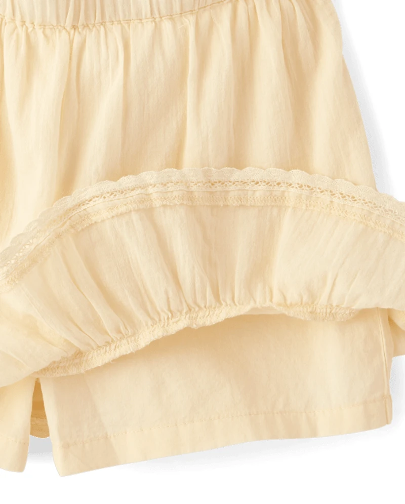Girls Textured Ruffle Skort