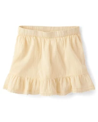 Girls Textured Ruffle Skort
