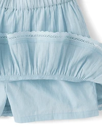 Girls Textured Ruffle Skort