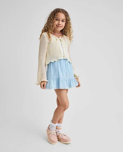 Jupe-short à volants texturée pour filles