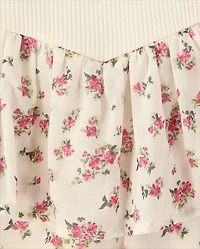 Girls Floral Tiered V-Waist Dress