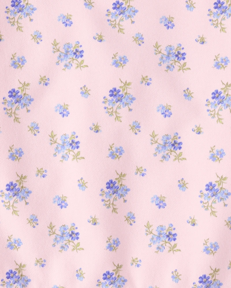 Sweat-shirt polaire à épaules dénudées fleurs pour filles