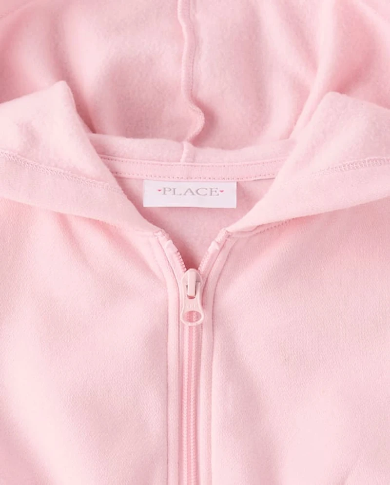 Girls Premium Fleece Zip Up Hoodie