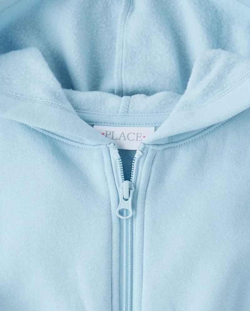 Girls Premium Fleece Zip Up Hoodie
