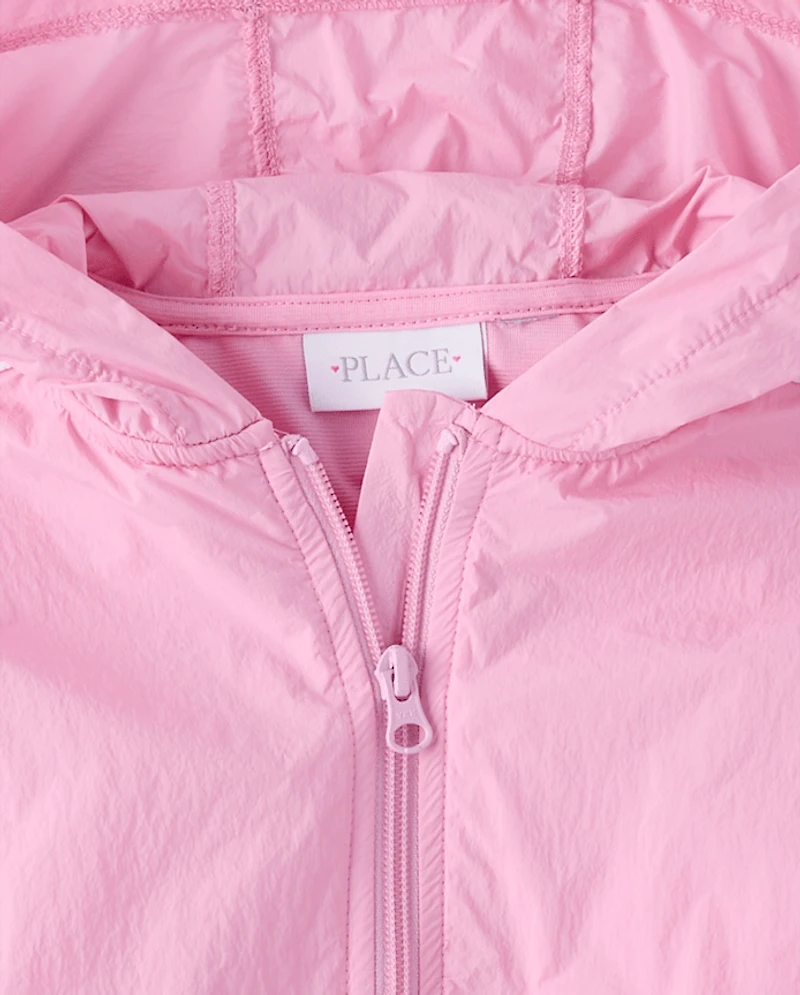 Girls Contrast Windbreaker Jacket
